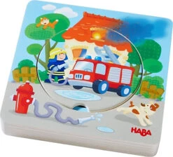 Haba 303252 Holzpuzzle Feuerwehr-Einsatz